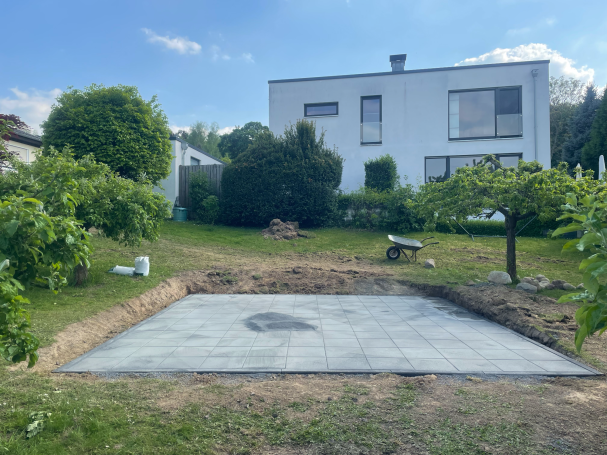 Terrasse Betonstein Terrasse, Pflasterfläche, Betonstein, Gehwegplatten, 25 qm